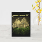 Carte Remember Who You Are Funny Chicken Dinosaur Evolut (Fleur jaune)