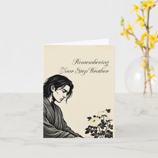 Carte Remembering Your Step Brother (Fleur jaune)