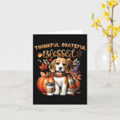 Carte Remercié Grateful Bénis Beagle Chien Heureux Autom (Fleur jaune)