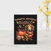 Carte Remercié Reconnaissant Bénis Dachshund Chien Autom (Fleur jaune)