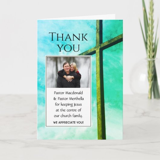 Carte Remerciement au Pasteur Cadeau Photo Personnalisé (Devant)