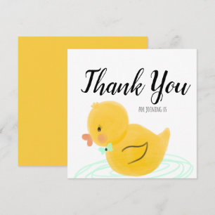 Carte Remerciement Baby Shower Aquarelle Canard en Caout