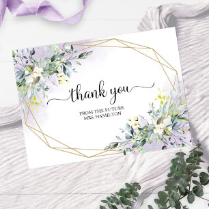Carte Remerciement de Baby Shower de Fiançailles Géométr