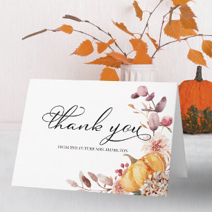 Carte Remerciement de Baby Shower de Mariage Feuilles d'