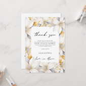 Carte Remerciement de Fiançailles Florales Love In Bloom (Devant/Arrière en situation)