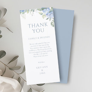 Carte Remerciement de mariage élégant à motif floral ble