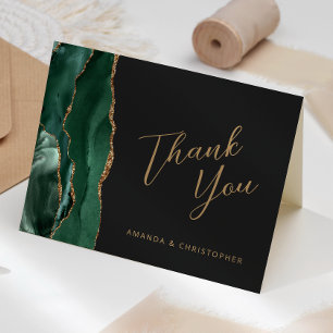 Carte Remerciement de mariage élégant en écriture Agate 