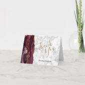 Carte Remerciement de mariage en marbre doré agate de Bo (Devant)