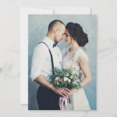 Carte Remerciement de mariage minimaliste photo noir bla (Dos)