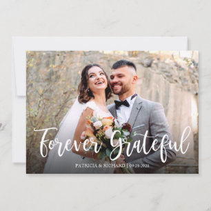 Carte Remerciement de mariage photo élégant pour toujour