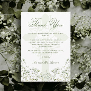 Carte Remerciement de mariage religieux Baby's Breath