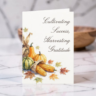 Carte Remerciement de Thanksgiving pour clients d'entrep