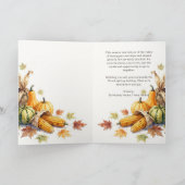 Carte Remerciement de Thanksgiving pour clients d'entrep (Intérieur)
