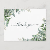 Carte Remerciement Mariage Eucalyptus Aquarelle (Devant)