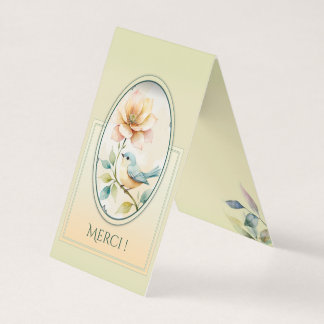 carte remerciement oiseau tendre kaart