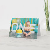 Carte Remerciement personnalisé pour photo d'anniversair (Devant)