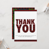 Carte Remerciement PHOTO TOUT ÉVÉNEMENT à carreaux de Bu (Devant/Arrière en situation)