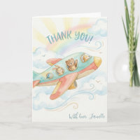 Remerciement pour Baby Shower Arc-en-Ciel Avion Mi