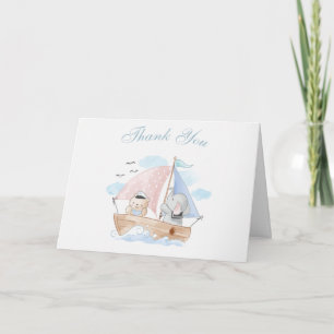 Carte Remerciement pour Baby Shower Naissance d'un Éléph