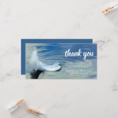 Carte Remerciement pour funérailles | Plume blanche de d (Devant/Arrière en situation)