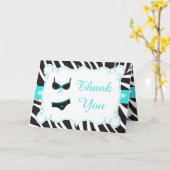 Carte Remerciement pour la soirée lingerie turquoise (Fleur jaune)