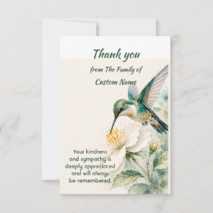 Carte Remerciement Sympathie Colibri Floral Lavande