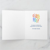 Carte Remerciement typographique rose moderne (Intérieur)