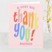 Carte Remerciement typographique rose moderne (Fleur jaune)