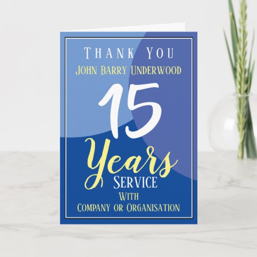 Carte Remerciements à l'employé pour service prolongé (Devant)