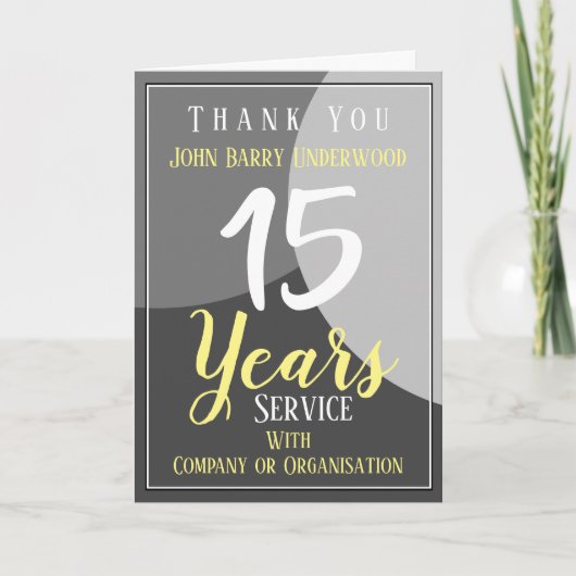 Carte Remerciements à l'employé pour service prolongé (Devant)