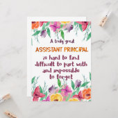 Carte Remerciements au Secrétaire principal adjoint (Devant/Arrière en situation)