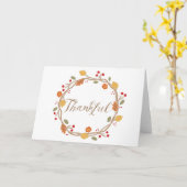 Carte Remerciements Automne Wreath Thanksgiving Salutati (Fleur jaune)