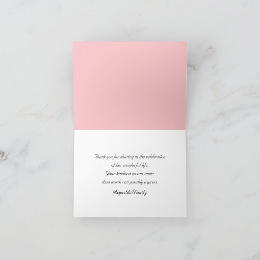 Carte Remerciements de condoléances pour motif floral ro (Intérieur)