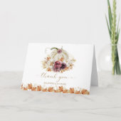 Carte Remerciements de mariage floraux de citrouille (Devant)