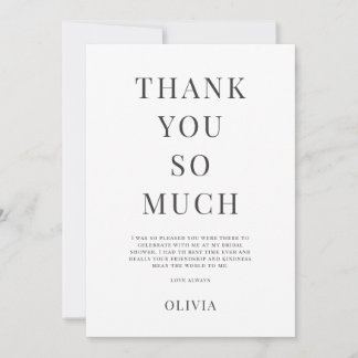Carte Remerciements de Mariage Minimaliste Moderne