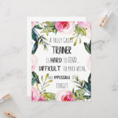 Carte Remerciements du formateur Citation Merci (Devant/Arrière en situation)