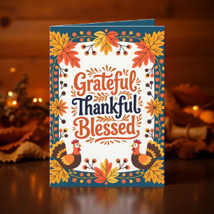 Carte Remerciements Grateful Blessé automne Foliage et l