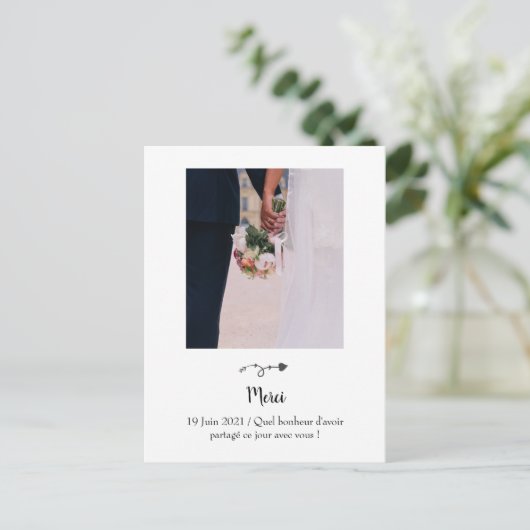 Carte remerciements mariage (Debout devant)