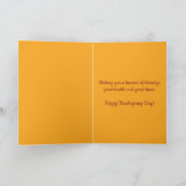 Carte Remerciements pour la journée d'action de grâces P (Intérieur)