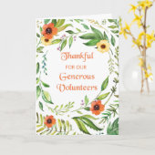 Carte Remerciements pour les bénévoles généreux Thanksgi (Fleur jaune)