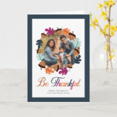 Carte Remerciements Thanksgiving Fall Colours Wreath Pho (Fleur jaune)