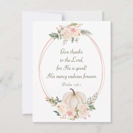 Carte Remerciez le Seigneur Bible Thanksgiving Flat (Devant)