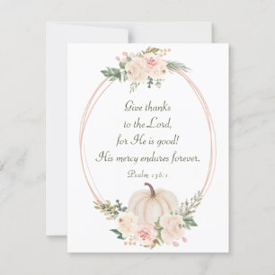 Carte Remerciez le Seigneur Bible Thanksgiving Flat