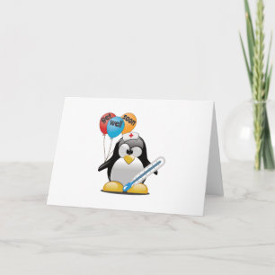 Carte Remets-toi vite. Infirmière pingouin.