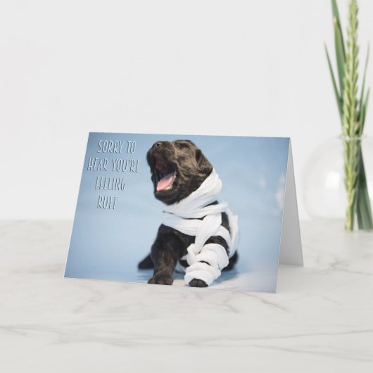 Carte Remets-toi vite petit chien (Devant)