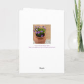CARTE REMETTEZ-VOUS / MARGUERITES VIOLETTES DANS UN POT (Dos)