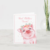 Carte Remettez-vous vite Cochon Mignon (Devant)