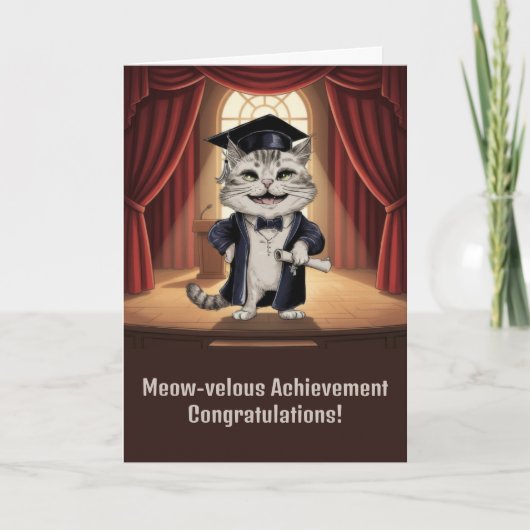 Carte Remise de diplôme de chat mignon (Devant)
