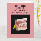 Carte Remise de diplôme école dentaire Félicitations den (Fleur jaune)