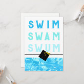 Carte Remise de diplômes de l'équipe de natation (Devant/Arrière en situation)